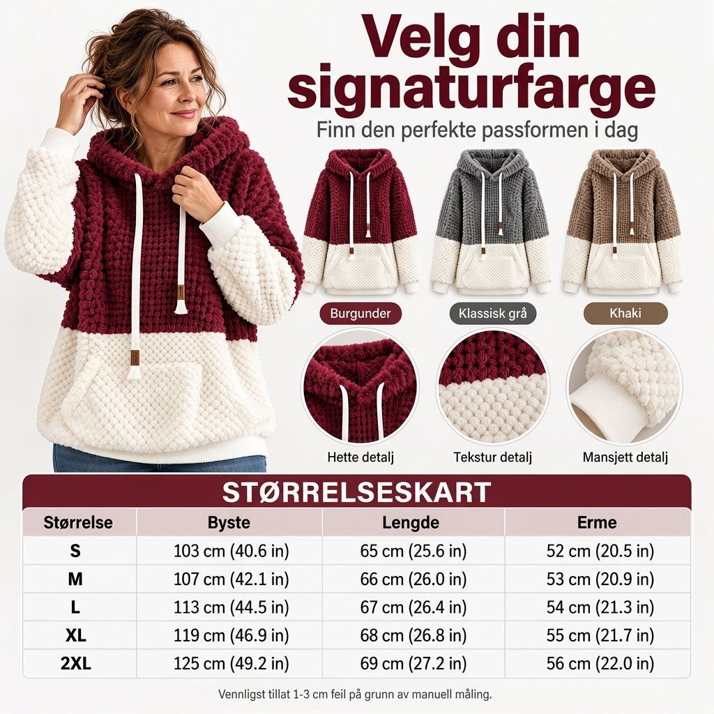 Varmt og koselig hettegenser for kvinner til vinterbruk
