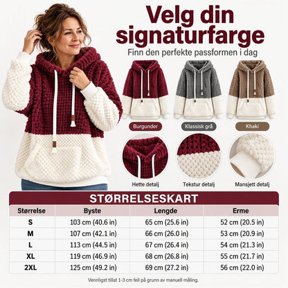 Varmt og koselig hettegenser for kvinner til vinterbruk