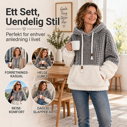 Varmt og koselig hettegenser for kvinner til vinterbruk