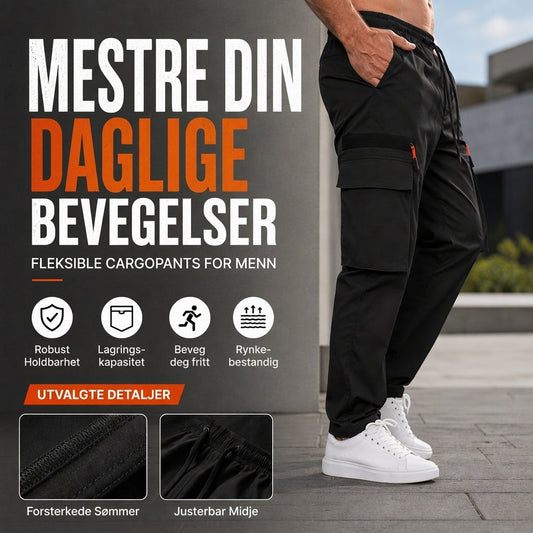 Herre Casual Cargo-bukser med flere lommer