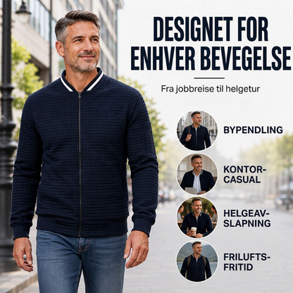 Herre uformell vaffelgrid bomberjakke