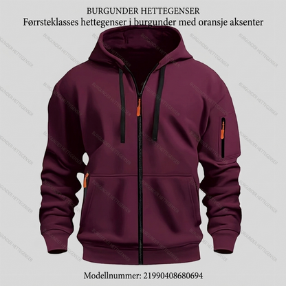 Herre uformell hettejakke med varmefôr