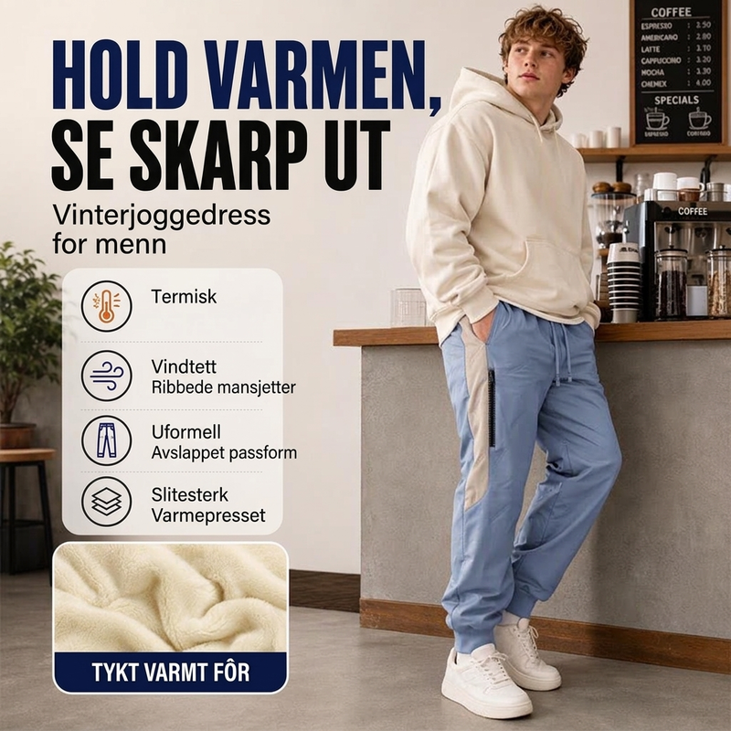 Vindtette termiebukser for herrer med elastiske mansjetter – Varm og funksjonell vinterbukse ✨❄️