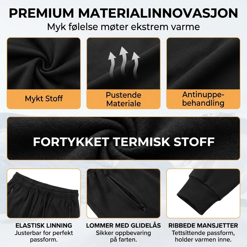 Vindtette termiebukser for herrer med elastiske mansjetter – Varm og funksjonell vinterbukse ✨❄️
