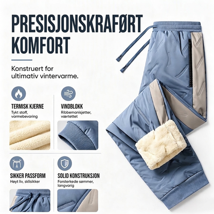 Vindtette termiebukser for herrer med elastiske mansjetter – Varm og funksjonell vinterbukse ✨❄️
