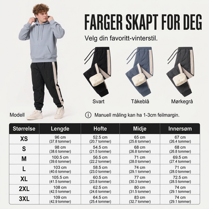 Vindtette termiebukser for herrer med elastiske mansjetter – Varm og funksjonell vinterbukse ✨❄️
