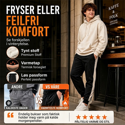 Vindtette termiebukser for herrer med elastiske mansjetter – Varm og funksjonell vinterbukse ✨❄️