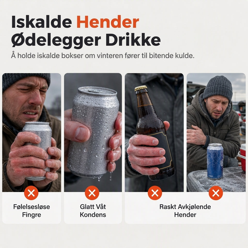 Strikket øl-vott for å holde ølflasker og bokser
