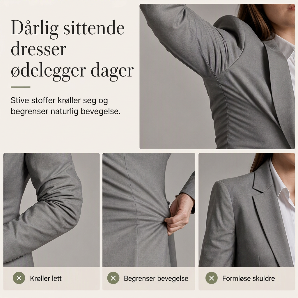 Elegant to-dresses sett med skreddersydd jakke og avslappede vide bukse