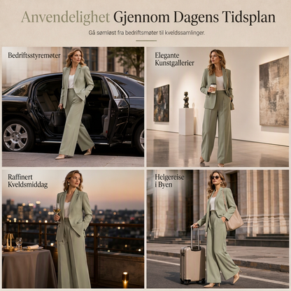 Elegant to-dresses sett med skreddersydd jakke og avslappede vide bukse