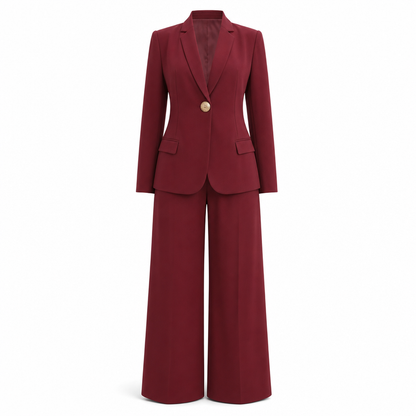 Elegant to-dresses sett med skreddersydd jakke og avslappede vide bukse