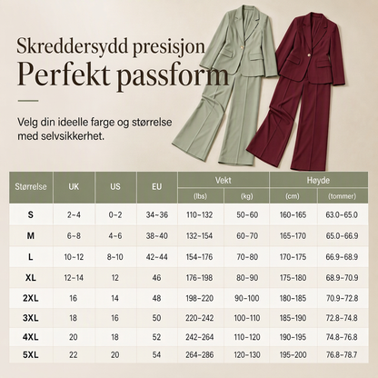 Elegant to-dresses sett med skreddersydd jakke og avslappede vide bukse