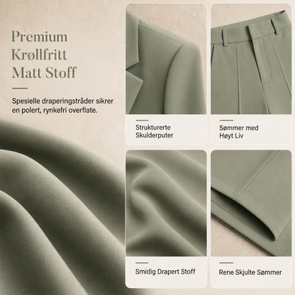 Elegant to-dresses sett med skreddersydd jakke og avslappede vide bukse