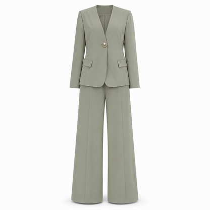 Elegant to-dresses sett med skreddersydd jakke og avslappede vide bukse