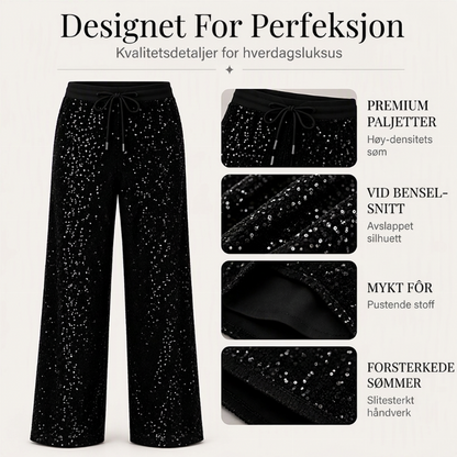 Dames Glitrende Sequins Bredbuksje