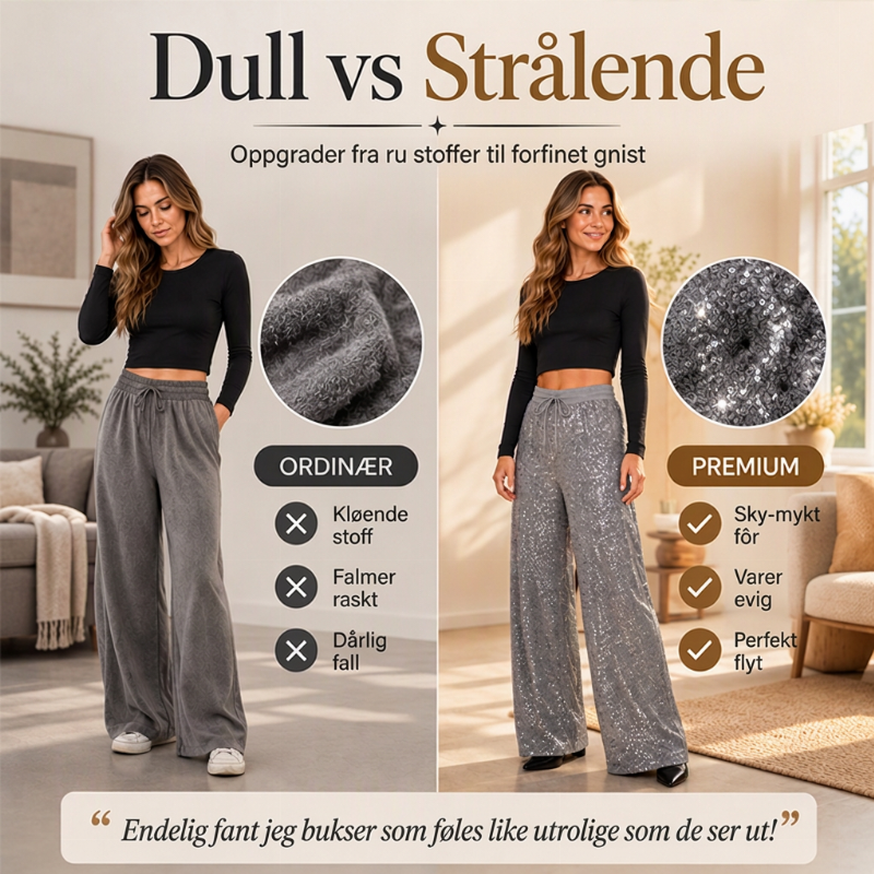 Dames Glitrende Sequins Bredbuksje