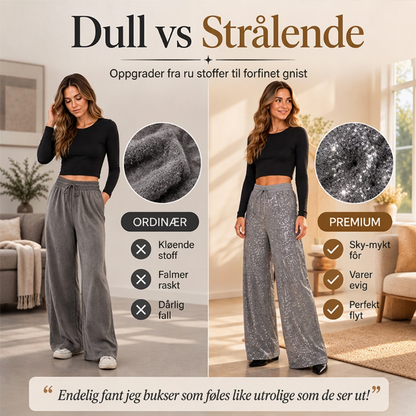 Dames Glitrende Sequins Bredbuksje