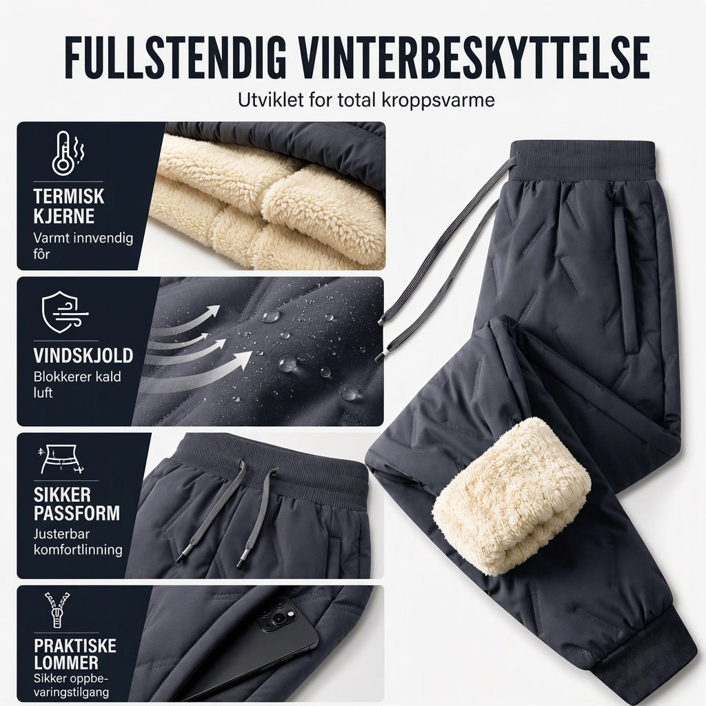 Unisex vinter utendørs koselige termiske bukser