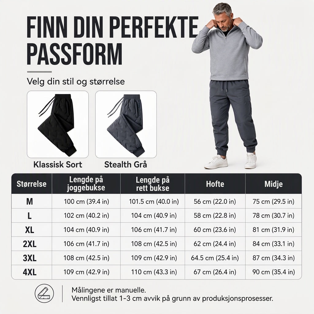Unisex vinter utendørs koselige termiske bukser