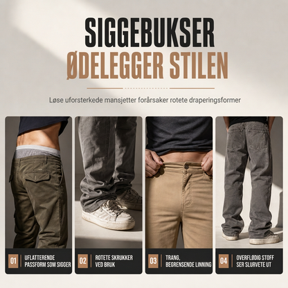 Uformelle ensfargede cargo-joggebukser for menn
