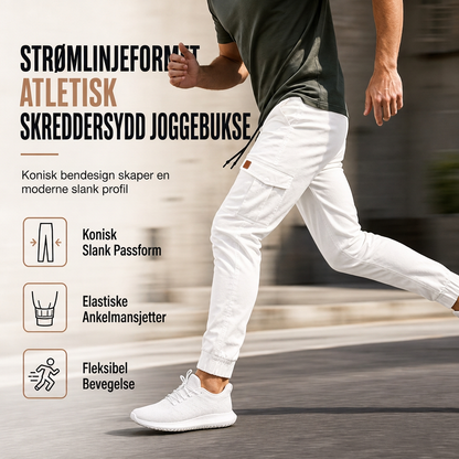Uformelle ensfargede cargo-joggebukser for menn