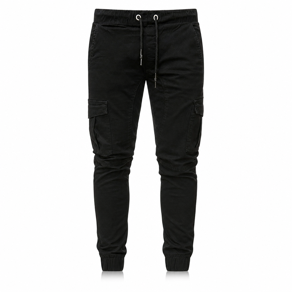 Uformelle ensfargede cargo-joggebukser for menn