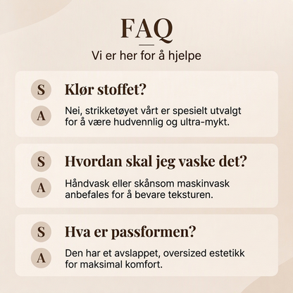 Løs genser i strikk med mockneck for kvinner