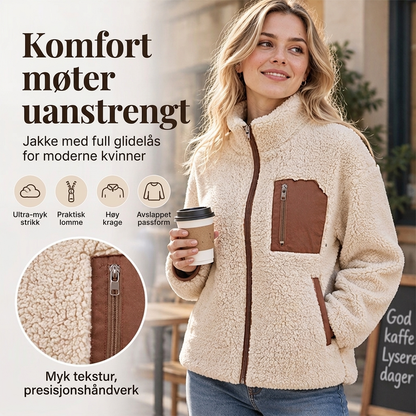 Vinterjakke i sherpaplys for kvinner