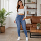 Høytaljede skinny-jeans med varmt fôr til kvinner