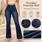 Elastiske flare-jeans med høy midje for kvinner