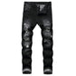 Herrerevete, smale, slitte jeans i denim