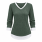 Faux-strikket genser i to lag, uformell pullover
