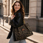 Retro leopardmønstret totebag for kvinner