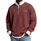 Herre, avslappet vaffle-quarterzip-genser