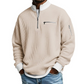 Herre, avslappet vaffle-quarterzip-genser