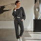 Damen Freizeit Waffelstrick 2-Teile Set