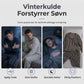 Mykt, plystrert pyjamasett i strikk til herrer, med ensfarget rundskjorte og rutete bukse