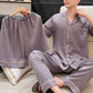 Pyjamas Bukser og shorts i is-silke i 3 deler