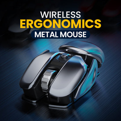 Trådløs ergonomisk metallmus