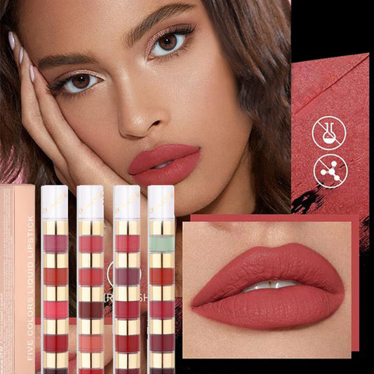 5 i 1 Matte Finish Liquid Lipstick